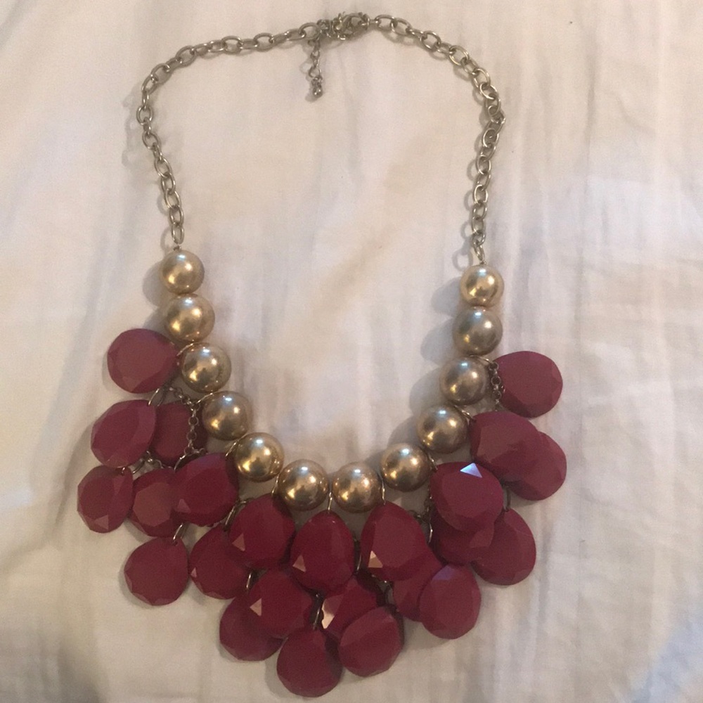 Garnet and gold statement necklace